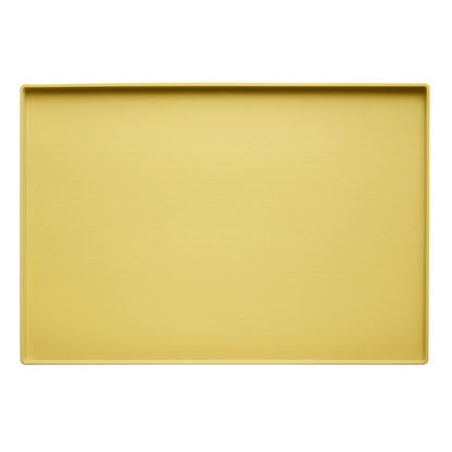 Covoras Hranire Silicon Elindor® pentru Bol Mancare Caini si Pisici, Suport Antialunecare si Impermeabil pentru Boluri Hrana si Apa Animale, Margine Inaltata 1.2 cm, Accesorii Usor de Curatat, Rezistent, 60x40 cm, Galben