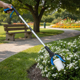 Cleste de Gunoi Elindor® Pliabil pentru Colectare Deseuri, Gheara Rotativa la 360°, Maner Ergnom, Practic, Versatil, Ideal pentru Uz Zilnic, Recuperare Medicala sau Activitati in Aer Liber, 83 cm, Negru / Albastru