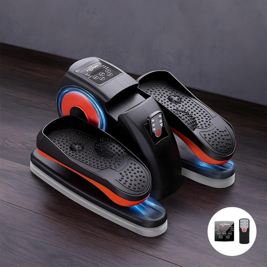 Mini Stepper Portabil Elindor® Aparat Eliptic, Mecanic, Viteza Reglabila, Ecran LCD, Masurare Viteza, Distanta, Timp, Calorii, Telecomanda Inclusa pentru Control fara Aplecare, Silentios 15 dB, pentru Persoanele Varstnice si Sedentare, 47 x 37 26 cm, Negr