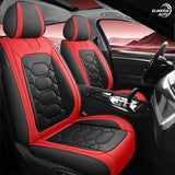 Set 2 Huse Scaune Auto Elindor® Universale, Acoperire 360°, Husa pentru Protectie Sezut si Spatar Scaun Fata, Impermeabila, Piele Ecologica, Accesorii Masina Huse Interior, Rosu