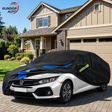 Prelata Auto Premium Elindor® Impermeabila, Antisoare, Praf, Ploaie si Zapada, Protectie UV, Toate Anotimpurile, Husa Exterior, Huse Protectie Completa, Universala, Accesorii Masina, Marime Hatchback, 350 × 170 × 150 cm, Negru