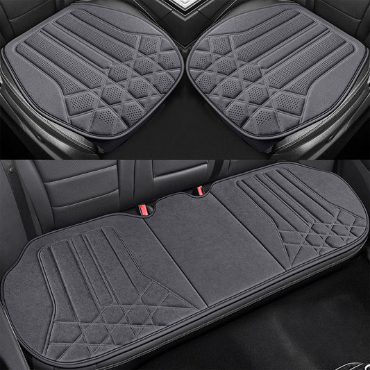 Set 2 Huse pentru Sezut Scaune Auto Fata Elindor®, Material Aderent si Confortabil, Anti-Alunecare, Respirabil, Protectie Scaun Auto, Compatibile cu Logan, Duster, Tucson, Golf, Civic, Usor de Montat, Accesorii Interior Masina, Gri Deschis