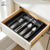 Organizator Elindor® pentru Tacamuri si Ustensile de Bucatarie, 5-7 Compartimente, Sertar Extensibil, Suport Ajustabil pentru Cutite, Linguri, Furculite, Accesorii Bucatarie, Separator Sertar, 32 × 22 × 4 cm, Negru