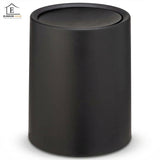 Cos de Gunoi Cosmetic Elindor® cu Capac Tip Swing si Recipient Interior, Capacitate 6L, Galeata Detasabila, Multifunctional, Ideal in Bucatarie, Baie, Birou, Camara, Living, Dormitor, Potrivit pentru Colectare Selectiva, 25.5 × 21 cm, Negru