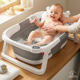 Cadita Pliabila Bebe Elindor® cu Senzor de Temperatura, cu Perna Moale Detasabila, Orificiu Scurgere, pentru Nou-Nascuti si Copii 0–36 Luni, Design Portabil, Ideal pentru Acasa sau Calatorii 60.5 × 43 × 20.5 cm, Gri