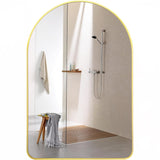 Oglinda de Perete Elindor® Arcuita 55x75 cm, Reflexie HD, Rama Aurie