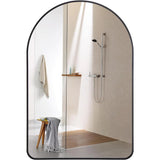 Oglinda de Perete Elindor® Arcuita 55x75 cm, Reflexie HD, Rama Neagra