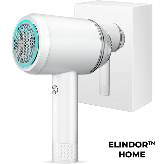 Aparat de Curatat Scame Elindor®, 9000 RPM, Lame Inox, USB, Sistem Ciclon, Ideal pentru Haine si Textile, Design Portabil cu Maner Ergonomic, Fara Baterii, Curatare Usoara, Negru