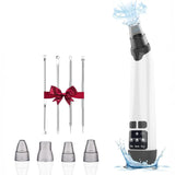 Aparat pentru Puncte Negre Elindor® Aspirator Reglabil, 4 Capete Incluse, 3 Trepte de Viteza, Ingrijirea Tenului, Alb