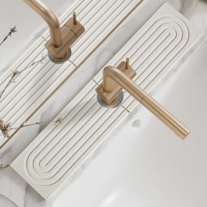 Covoras Multifunctional Absorbant Elindor®, Tava din Diatomit Antiderapant, pentru Protectie Baterie Chiuveta, Protectie Blat Bucatarie, Baie, Covoras Uscare Cani, Burete Vase, Sticla Detergent, Sapun, Usor de Curatat si Reutilizabil, 60 × 10 cm, Gri Desc