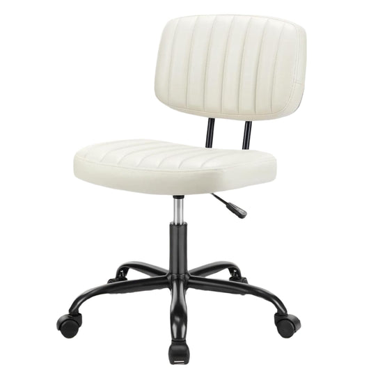 Scaun de Birou Elindor® Fără Brațe, Rotativ, Reglabil, Alb