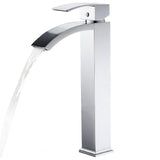 Baterie Chiuveta Vas Elindor®, Robinet Cascada, Design Modern, Alama Solida, Argintiu