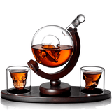 Decantor Craniu cu Pahare Gravate - Cadoul Perfect pentru Bărbați (850 ml)