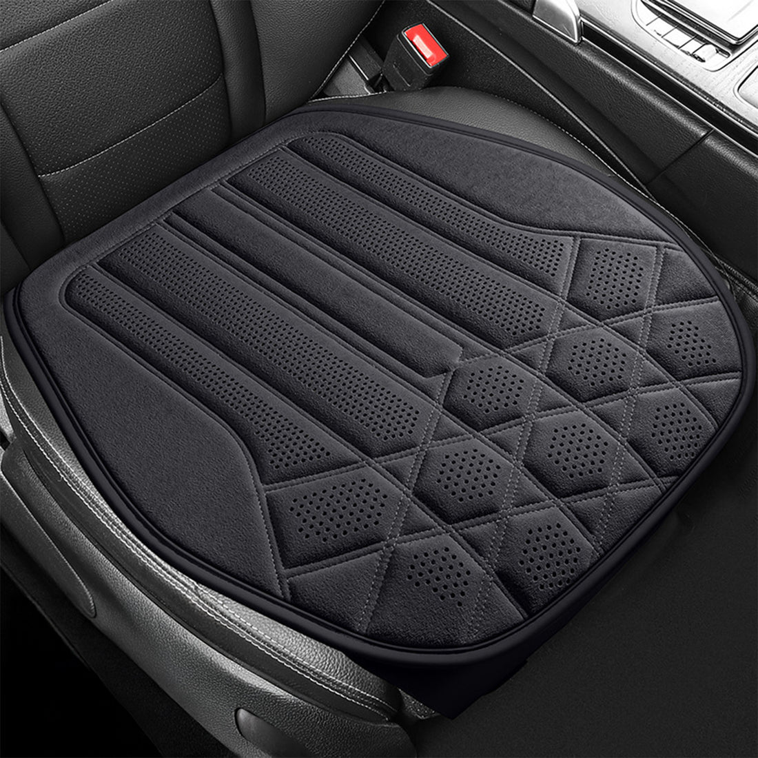 Husa Scaun Auto Premium Elindor® Universala, pentru Protectie Sezut Scaune, Ofera Protectie Pentru Bancheta Fata, Antialunecare, Piele PU, Material Respirabil, Buzunar Depozitare, Accesorii Masina Huse Interior 57x42 cm, Negru