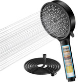 Cap de Dus cu Filtru Elindor®, Sistem Filtrare Apa Potabila, Protectie Anticalcar, Jeturi Personalizabile, Instalare Universala, Ideal Pentru Igiena Zilnica, Compatibil Piele Sensibila si Par Fragil, Negru