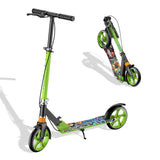 Trotiinetă Pliabilă cu Amortizor Elindor®, Frână Spate și Platformă Antiderapantă, Verde