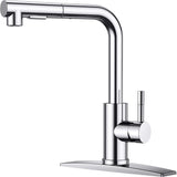 Robinet Bucatarie Elindor® cu Maner Unic, Pulverizator Retractabil, Otel Inoxidabil, Argintiu