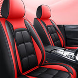 Set 5 Huse Scaune Auto Elindor®, Impermeabile, Universale, Protectie Fata si Spate, Piele Ecologica, Compatibile cu C-HR, Qashqai, Sportage, Golf, Corolla, Accesorii Masina Interior, Rosu