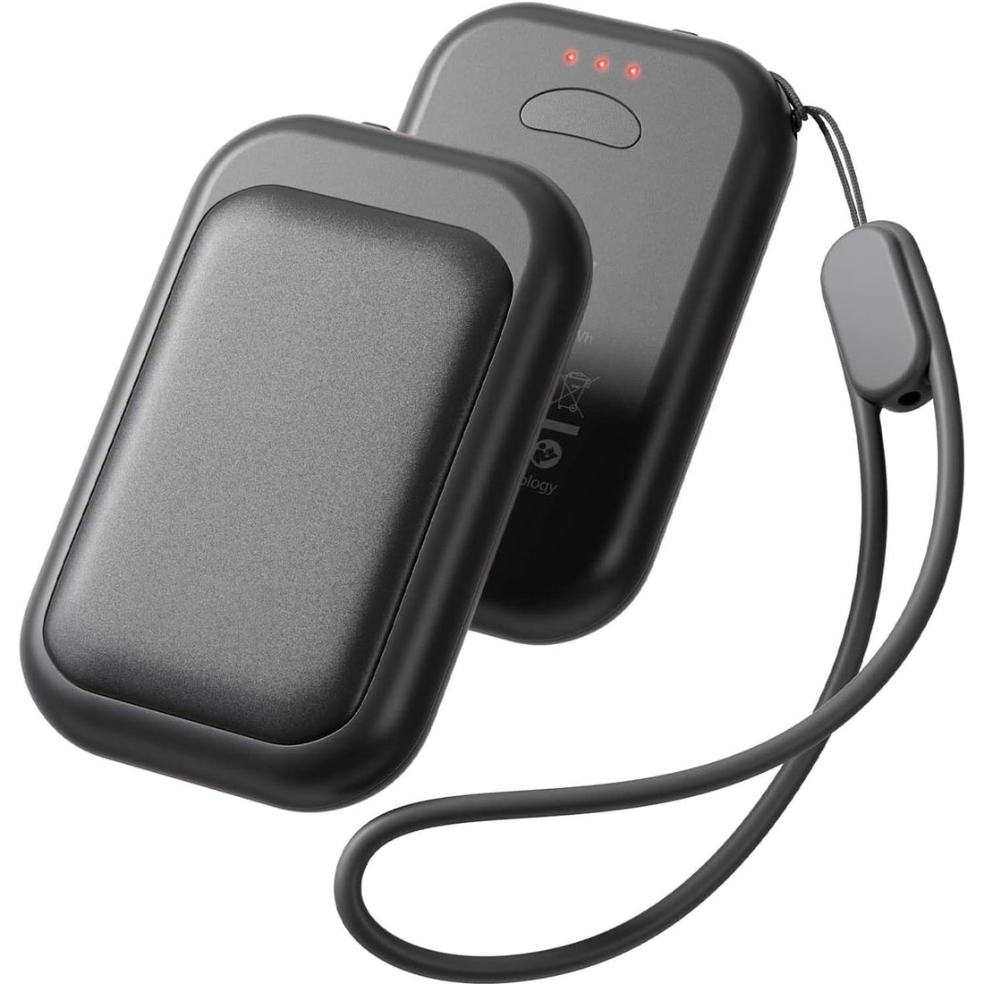 Set 2 Încălzitoare de Mâini Magnetice Reîncărcabile Elindor®, 5000mAh, 3 Trepte de Căldură, Rezistente la Apă