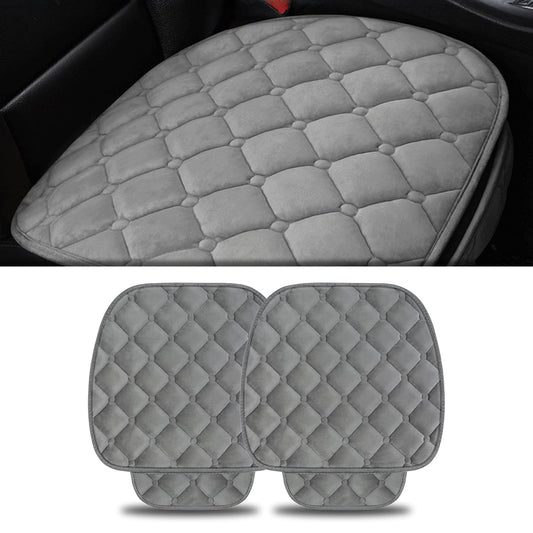 Set 2 Huse Universale Gri de Scaune Auto Elindor®, Anti-Alunecare, Husa Sezut Scaun Sofer din Plus, Bumbac, Matase Elastica, Design Premium pentru Interior Masina, 51x50 cm