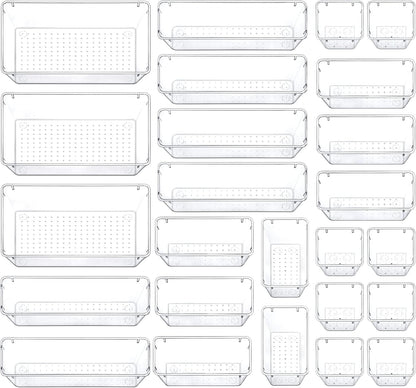 Set 25 Organizatoare Elindor® Transparent pentru Sertare