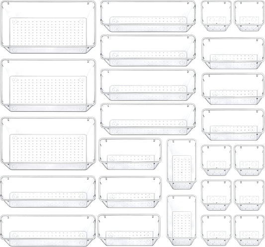 Set 25 Organizatoare Elindor® Transparent pentru Sertare