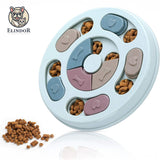 Jucarie Puzzle Elindor® Interactiva pentru Animale de Companie, Bol de Mancare, Compartimente Glisante, Albastru