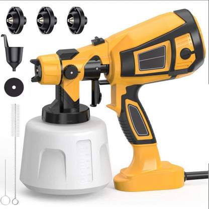 Pulverizator Vopsea Elindor®, Electric, 800W, Rezervor 900ml, 3 Duze, Galben