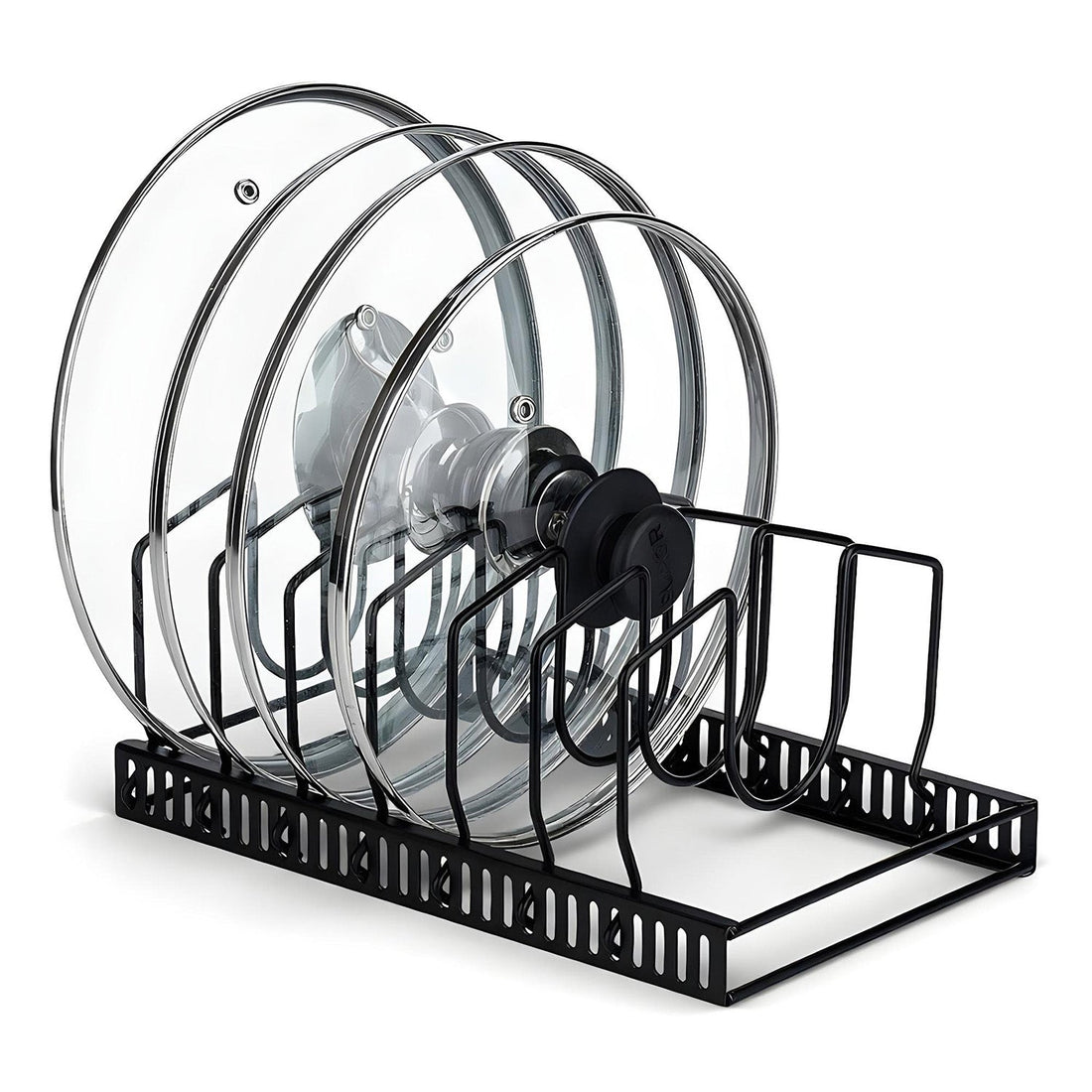 Suport Vase Reglabil Elindor® din Metal, Scurgator Vase si Organizator pentru Farfurii, Capace Oale, Tigai si Tavi, Uscator Vase Compact pentru Dulap, Chiuveta sau Blat, Suport de Vase pentru Bucatarie, Fier Negru, 30x19x13 cm