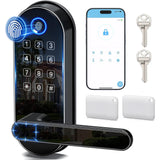 Yala Inteligentă Elindor® cu Amprentă și Cod de Acces, Fără Cheie, Negru