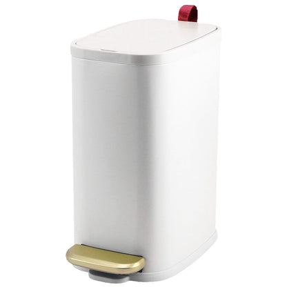 Coș Gunoi Elindor®, Subțire, Metalic, Compact, 7 Litri, Alb