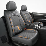 Set 2 Huse Scaune Auto Elindor®, Piele Ecologica/Textil, Protectie Scaun Sofer, Montaj Rapid, Husa Impermeabila, Acoperire Spatar si Sezut, Accesorii Masina Interior, Universale Compatibile cu VW, Dacia, Renault, BMW, Ford, Skoda, Hyundai, Gri