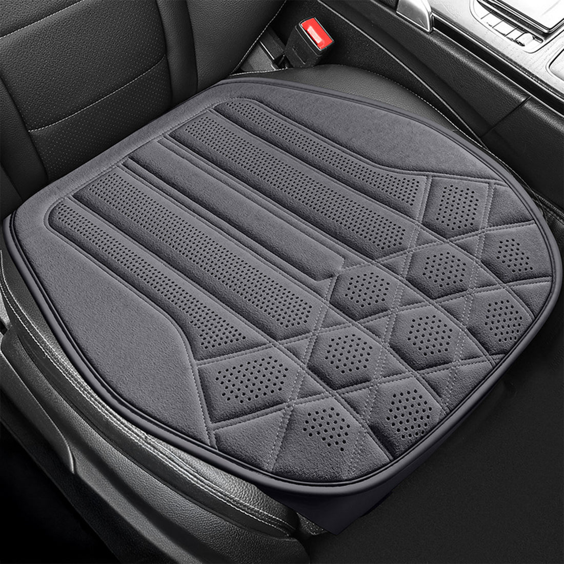 Husa Scaun Auto Premium Elindor® Universala, pentru Protectie Sezut Scaune, Ofera Protectie Pentru Bancheta Fata, Antialunecare, Piele PU, Material Respirabil, Buzunar Depozitare, Accesorii Masina Huse Interior 57x42 cm, Gri Inchis