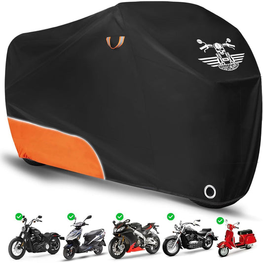 Husa Motocicleta Universala Elindor® Impermeabila, Protectie Antipraf si UV, Banda Reflectorizanta, Orificii Pentru Lacat, Material Oxford Durabil, Potrivita Pentru Exterior si Interior, Accesorii Motocicleta, Negru