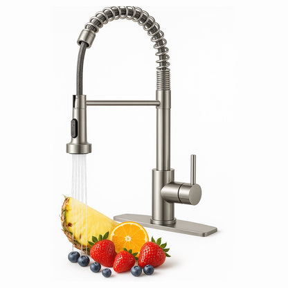 Baterie Bucatarie Elindor®, Robinet Profesional cu Pipa Flexibila, Cap de Dus cu 2 Functii, Jet Reglabil, Montaj Simplu, Rezistenta La Coroziune, Otel Inoxidabil, Chrom