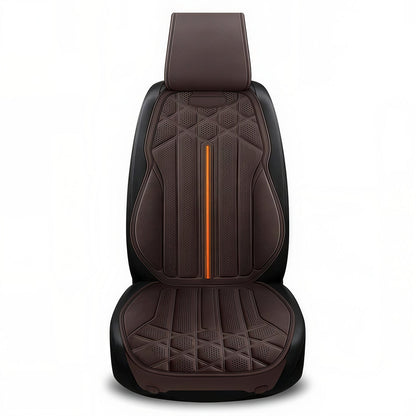 Husa Auto pentru Scaunul din Fata Elindor®, Material din Suede Respirabil, Protectie Scaune Fata, Compatibile cu Logan, VW Golf, Renault, Skoda, Instalare Usoara, Accesorii Interior Huse Masina, Universale, Maro