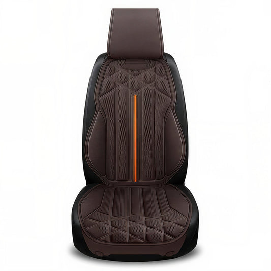 Husa Auto pentru Scaunul din Fata Elindor®, Material din Suede Respirabil, Protectie Scaune Fata, Compatibile cu Logan, VW Golf, Renault, Skoda, Instalare Usoara, Accesorii Interior Huse Masina, Universale, Maro