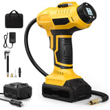 Compresor Auto Portabil Elindor® 160 PSI, Alimentare Dubla AC/DC, Galben