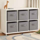Set 6 Cutii Depozitare Elindor® Pliabile, Tip Sertar, Organizator pentru Dormitor Studentesc, Organizatoare pentru Dulap, Cutie Organizare, Cos Multifunctional, Separator Haine, Paturi, Jucarii, Pentru Dormitor, Living, 26.5 x 26.5 x 28 cm, Gri