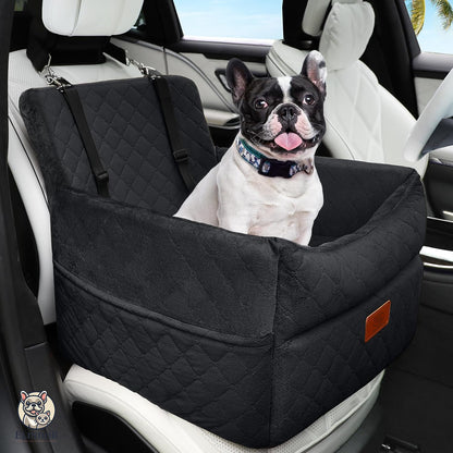 Scaun Auto Elindor® pentru Transport Animale, Caini si Pisici, Talie Mica si Medie, Protectie Scaun Sezut / Spatar, Ofera Protectie Pentru Bancheta Spate Masina Taxi/Ride Sharing, Impermeabila, Antialunecare, 52.6 x 52.6 x 48 cm, Negru