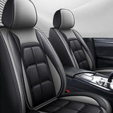 Set 5 Huse Gri Deschis, Scaune de Masina Elindor®, Huse Auto Piele, Impermeabile, Universale, Protectie Scaun Fata si Spate, Montaj Rapid, Accesorii Masina Interior