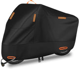 Husa De Motocicleta Impermeabila Elindor®, Rezistenta Pentru Toate Sezoanele, Cu Elemente Reflectorizante Nocturne, Gauri Pentru Lacat, Curele Anti-Vant, Protectie UV, Negru