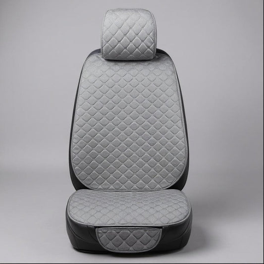 Husa Auto pentru Scaunul din Fata Elindor®, Material din Bumbac de In Respirabil, Protectie Scaune Fata, Compatibile cu Logan, VW Golf, Renault, Skoda, Instalare Usoara, Accesorii Interior Huse Masina, Universale, Gri