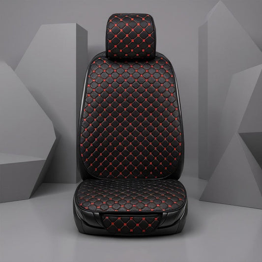 Husa Auto pentru Scaunul din Fata Elindor®, Material din Bumbac de In Respirabil, Protectie Scaune Fata, Compatibile cu Logan, VW Golf, Renault, Skoda, Instalare Usoara, Accesorii Interior Huse Masina, Universale, Negru