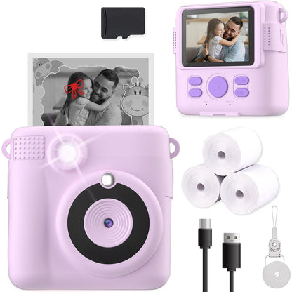 Camera Foto Copii Elindor®, Jucarie cu Ecran LCD, Cadou Educativ pentru Poze, Card Inclus 32GB, Ideal pentru Fete si Baieti, Mov