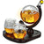 Set Decantor Whisky Glob Elindor®, 2 Pahare, Suport Lemn, 850ml