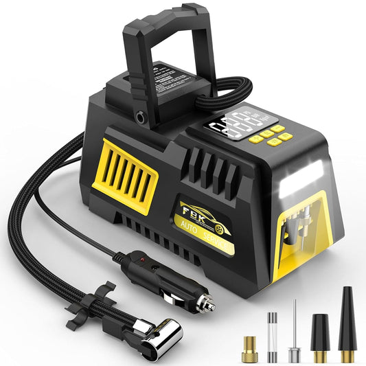 Compresor Auto Elindor®, Oprire Automata,12V, 150 PSI, Lumina LED, Negru