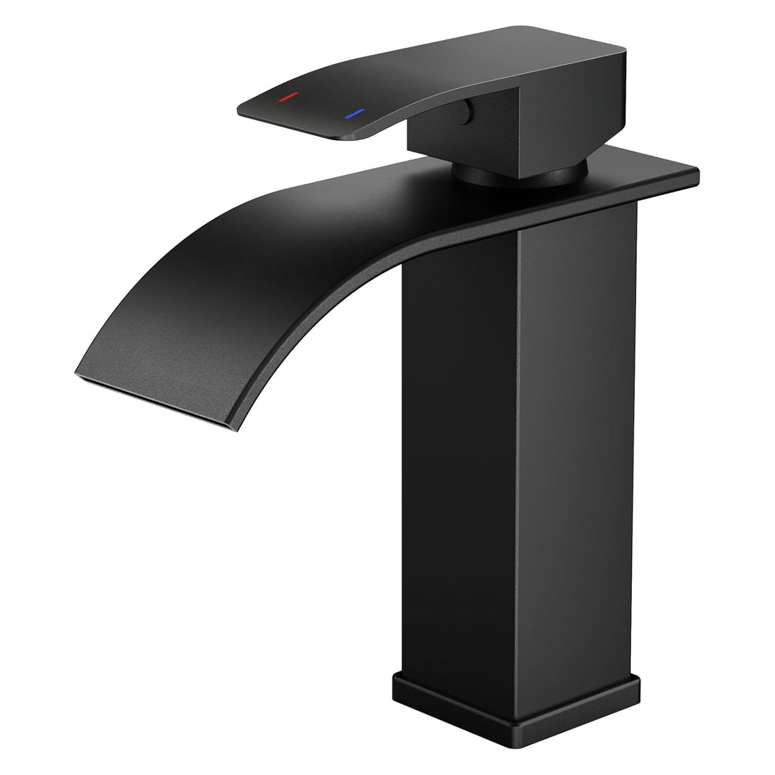 Baterie Chiuveta Neagra Elindor® Inalta, Tip Cascada, Robinet de Apa Modern, Monocomanda pentru Bucatarie si Baie, Otel Inoxidabil, Montare pe Blat, Jet Larg, Incastrata, Multifunctionala Design Elegant pentru Lavoar sau Vas, 14 cm