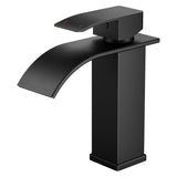 Baterie Chiuveta Neagra Elindor® Inalta, Tip Cascada, Robinet de Apa Modern, Monocomanda pentru Bucatarie si Baie, Otel Inoxidabil, Montare pe Blat, Jet Larg, Incastrata, Multifunctionala Design Elegant pentru Lavoar sau Vas, 14 cm