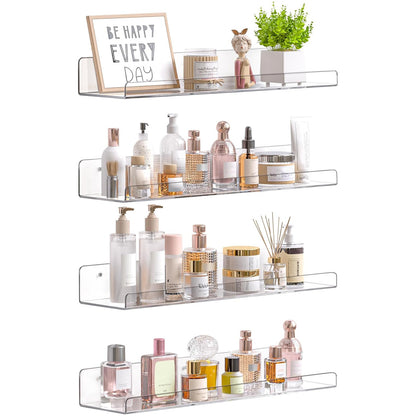 Set 4 Rafturi Elindor® Raft Suspendat de Depozitare, Mobila Bucatarie, Dormitor, Baie sau Birou, Etajera Practica cu Design Aerisit, Usor de Asamblat, Perfecta pentru Organizare Carti, Condimente, Decoratiuni, Polita Produse Diverse, 38 x 10 x 1.5 x 5 cm,